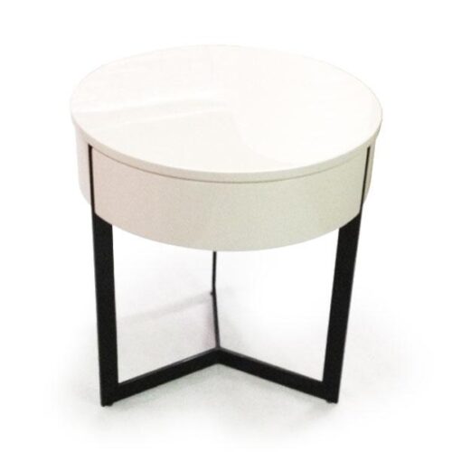 北歐白鋼烤黑鐵圓几 簡約卻有型：圖片 1