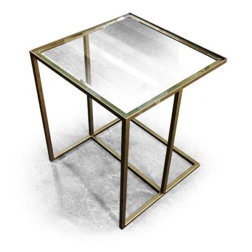 極簡金色框架玻璃茶几 輕盈空間魔法：圖片 2