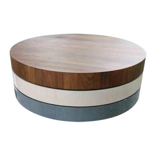 圓形三層旋轉茶几 低調層次藝術：圖片 2