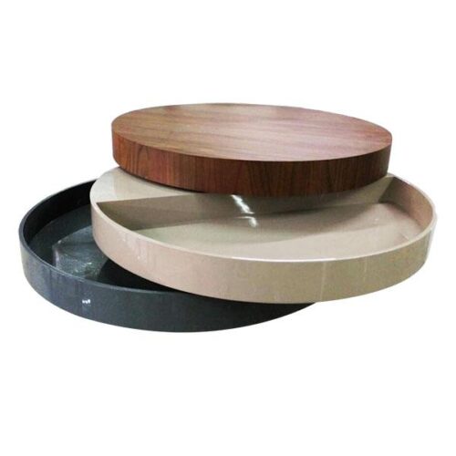 圓形三層旋轉茶几 低調層次藝術：圖片 1