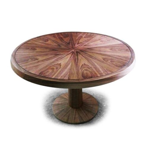 圓形太陽拼實木餐桌 經典藝術美學：圖片 1