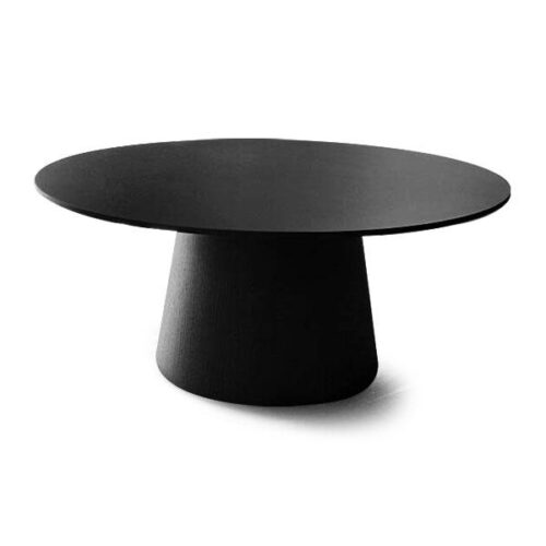 現代黑圓簡約錐腳餐桌 簡約藝術本質：圖片 1