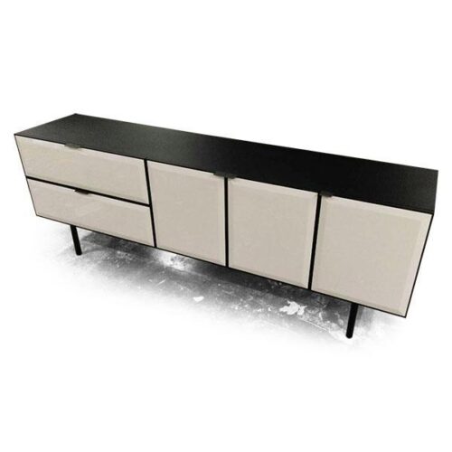 黑木紋鋼烤門片邊櫃 時尚簡約格調：圖片 1