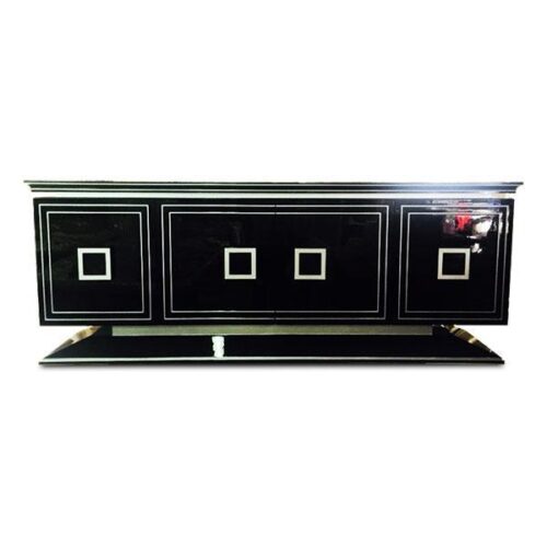 金箔方框黑鋼烤邊櫃 優雅無限延伸：圖片 1