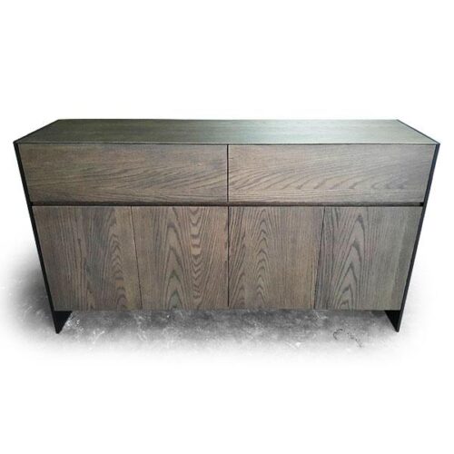 黑鐵腳橡木紋邊櫃 工業簡約風格：圖片 1