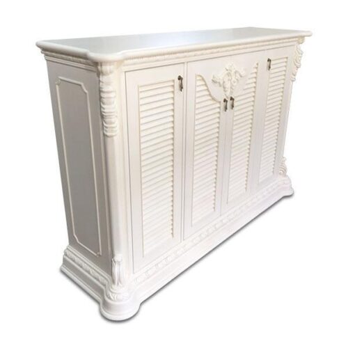 歐式白色古典玄關櫃 歐式浪漫優雅：圖片 1