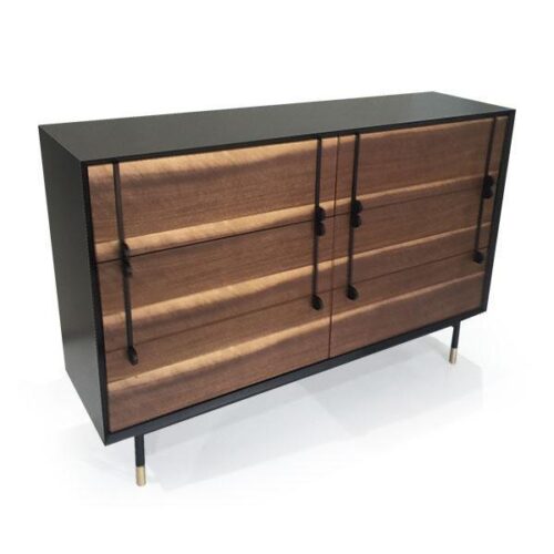 黑漆胡桃抽面高腳斗櫃 設計感滿點的收納櫃：圖片 2