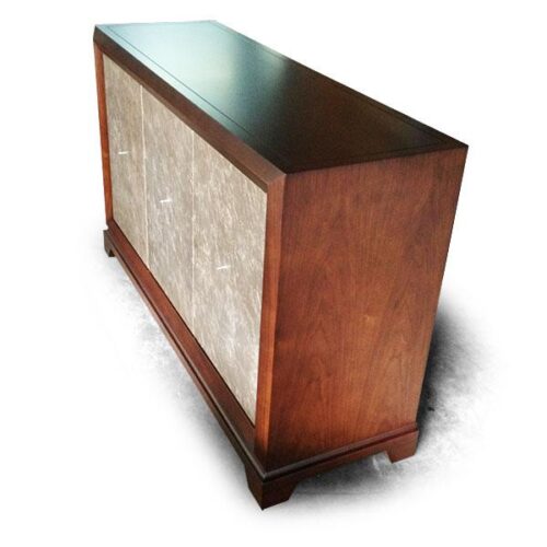 胡桃木金箔門片邊櫃 經典空間美學：圖片 1