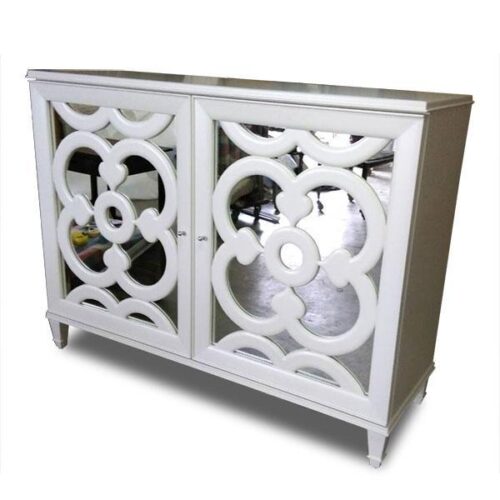 白色雕花嵌鏡邊櫃 光影的藝術品：圖片 1