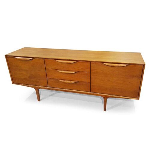 復古胡桃實木高腳邊櫃 木質收納經典：圖片 1