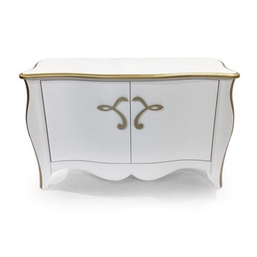 宮廷曲線雙門金箔邊櫃 空間貴氣點睛：圖片 1