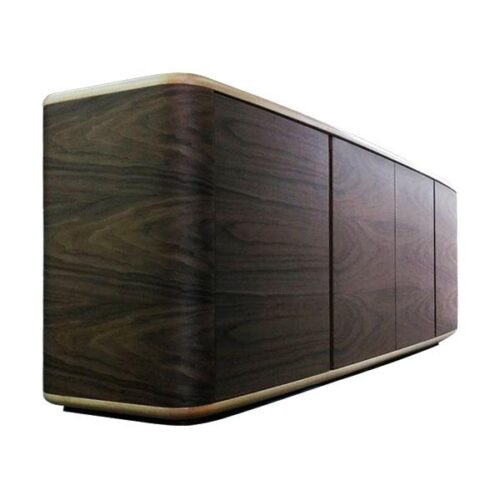 胡桃木紋弧邊邊櫃 優雅流線美：圖片 1