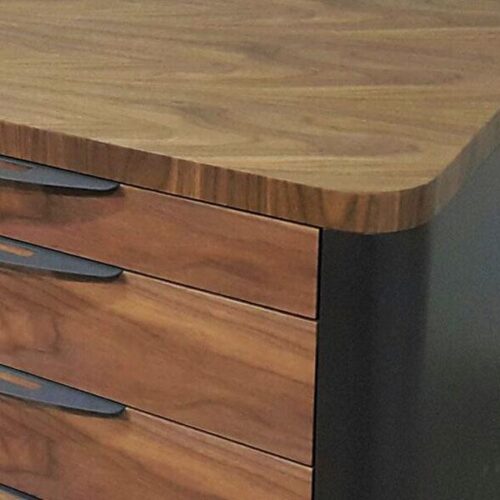 復古胡桃木紋黑漆面邊櫃 現代美學優雅氣質：圖片 3