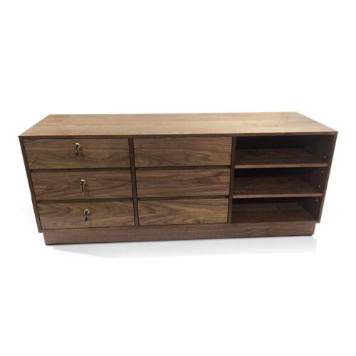 胡桃實木紋六抽邊櫃 深邃木紋綻放自然：圖片 1