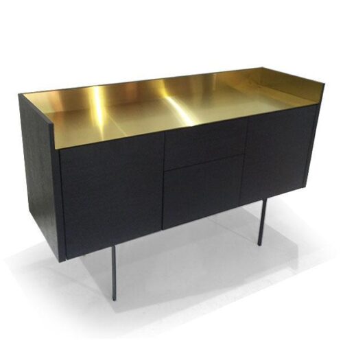 鈦金檯面極簡餐邊櫃 輕奢空間質感：圖片 1