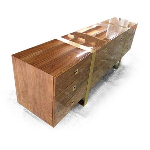 鋼烤胡桃木紋金腳邊櫃 空間的藝術：圖片 3