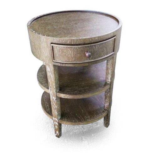 圓形刷白木紋三層邊几 空間機能美：圖片 1