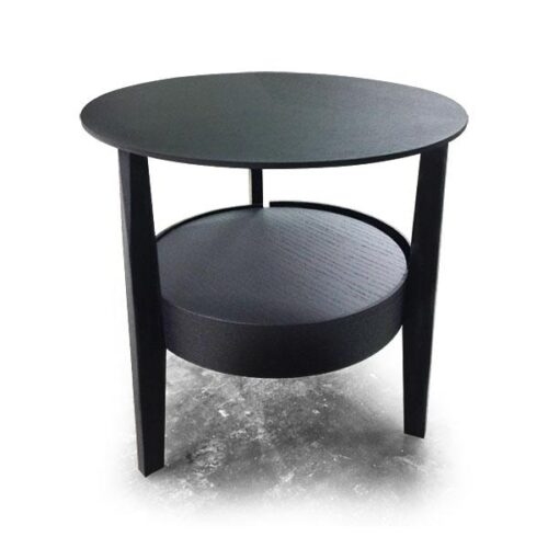 前衛黑木雙圓單抽邊几 極簡機能美：圖片 1