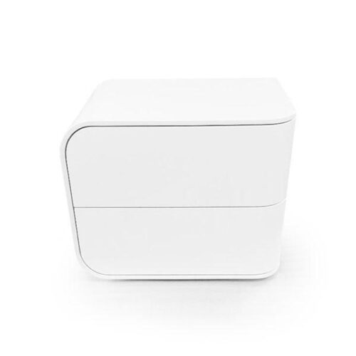 極簡白弧形床頭櫃 空間優雅曲線：圖片 2