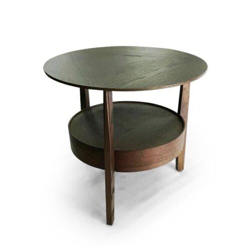 胡桃開放雙層圓邊几 自然空間詩意：圖片 1