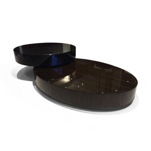 雙層雙色旋轉鋼烤茶几 奢華空間魔術：圖片 2