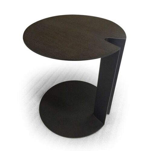 黑鐵貼實木皮圓形茶几 定義時尚格調：圖片 1