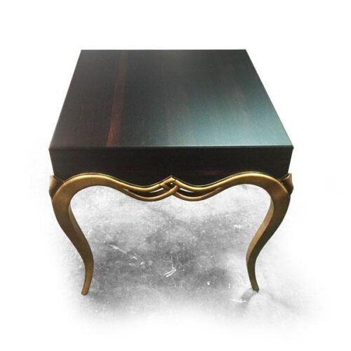 胡桃檯面古典金腳邊几 空間華麗點綴：圖片 1