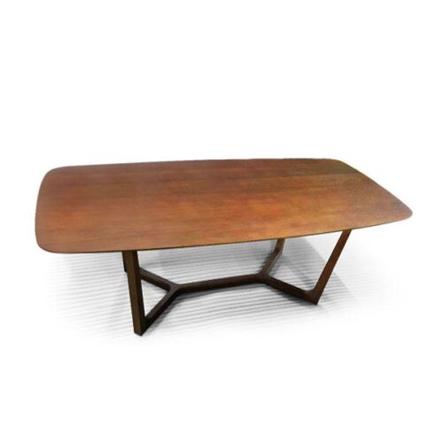 優雅流線胡桃實木腳餐桌 空間藝術經典：圖片 1