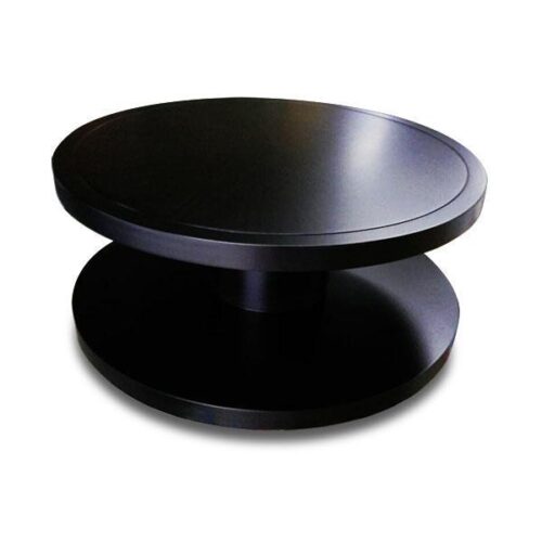 霧黑色圓形雙層茶几 簡約空間魔法：圖片 1