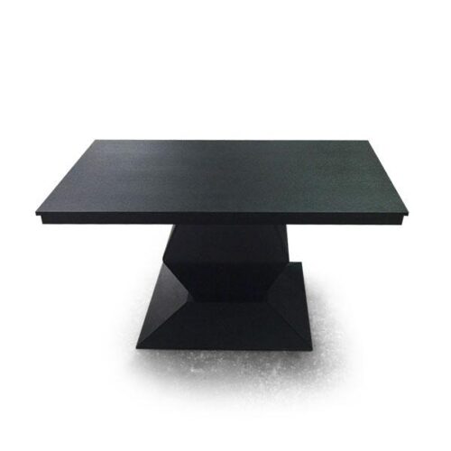 黑橡幾何雕塑長餐桌 空間藝術家：圖片 2