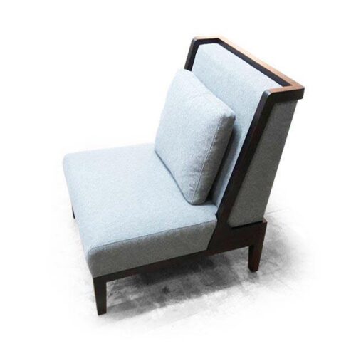 現代灰布高背單人沙發 寧靜愜意時刻：圖片 1