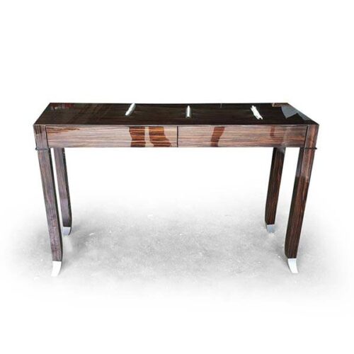 亮面木紋銀箔腳套邊桌 奢華玄關焦點：圖片 1