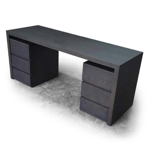 黑橡極簡雙抽櫃書桌 時尚工作區：圖片 1