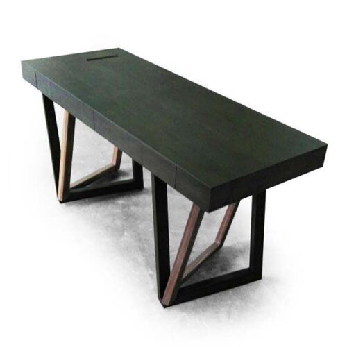 黑橡木造型腳書桌 極簡時尚動感：圖片 1