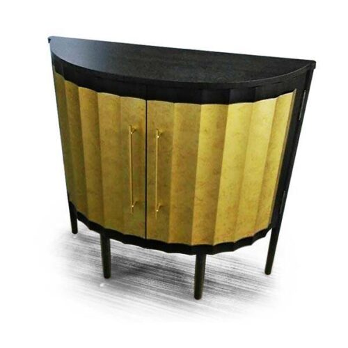 金箔弧面黑木端景櫃 居家空間亮點：圖片 1