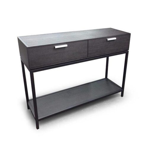 簡約黑鐵腳雙層端景櫃 空間機能美學：圖片 1