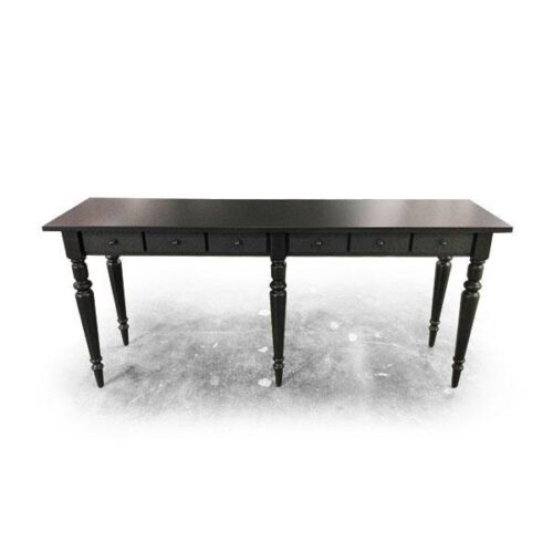 古典黑木六抽玄關桌 復古優雅邊桌：圖片 2