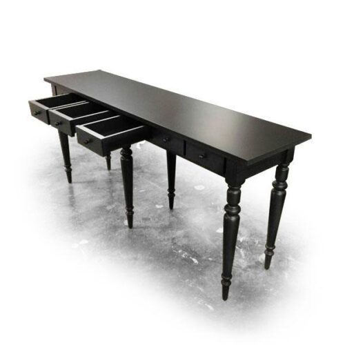 古典黑木六抽玄關桌 復古優雅邊桌：圖片 1