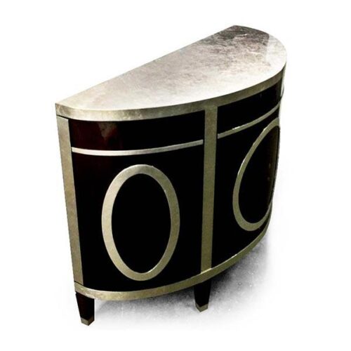 金箔弧面鋼烤黑端景櫃 空間華麗升級：圖片 1