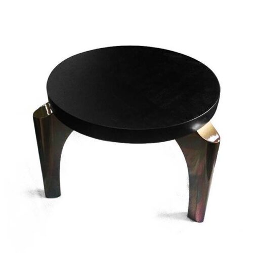 鋼烤黑古銅金拱腳圓桌 現代輕奢居家風：圖片 1