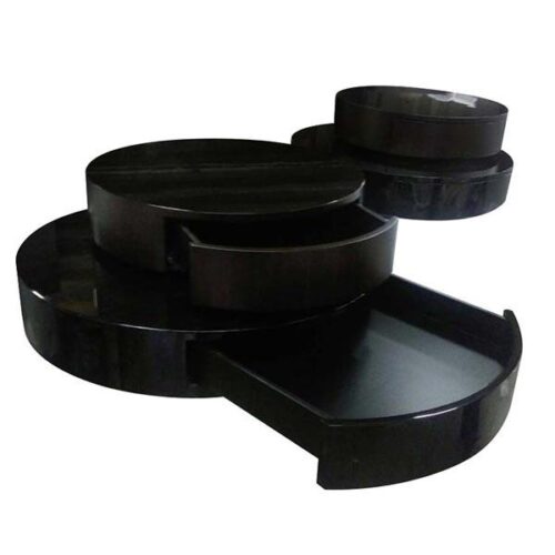 黑亮雙層旋轉圓几 空間藝術大師：圖片 1