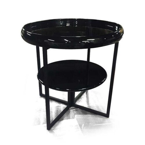 黑亮烤雙層托盤茶几 機能藝術品：圖片 1