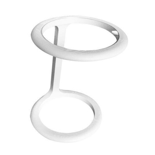 白色實木雙環形邊桌 輕盈新定義：圖片 1