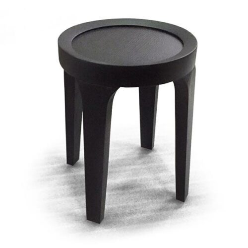 藝術黑霧實木圓几 藝術感滿分：圖片 1