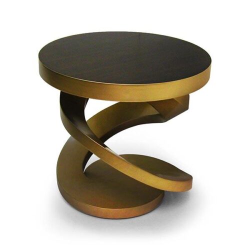 金螺旋嵌木檯面茶几 居家藝術升級：圖片 1