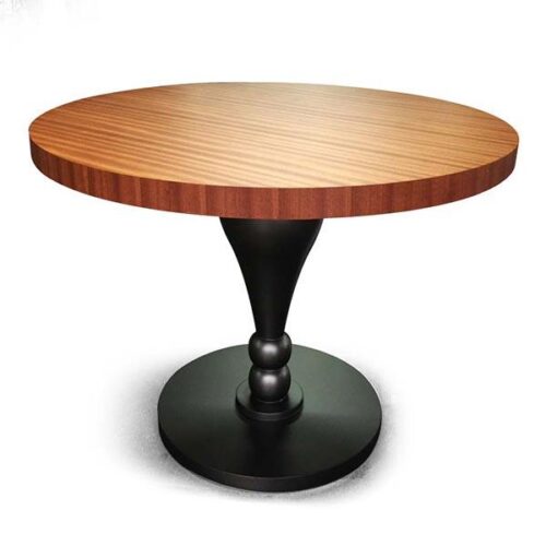 圓胡桃霧黑弧腳圓桌 優雅奢華美學：圖片 1