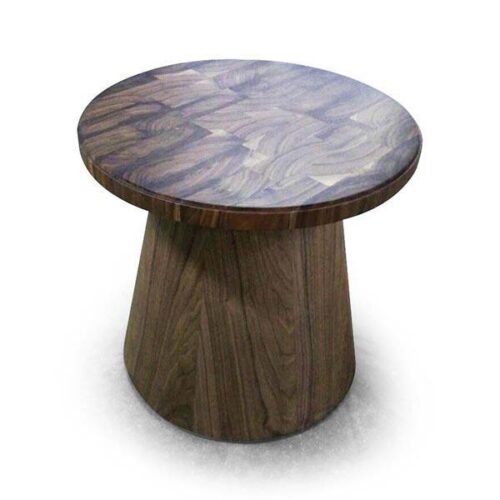 圓胡桃實木錐腳茶几 迷人細膩紋理：圖片 1