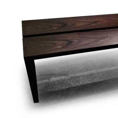 現代胡桃實木紋長椅 靜謐空間之美：圖片 2