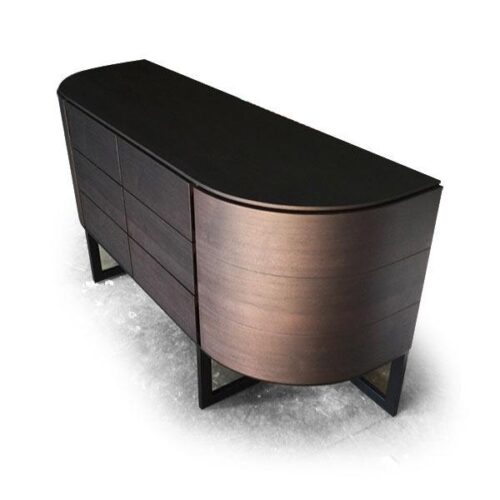 弧面木紋高腳抽屜櫃 空間收納藝術：圖片 4