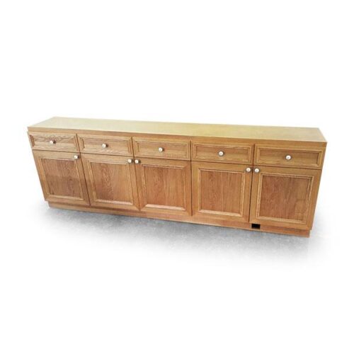 橡木五抽五門餐櫃 廚邊好幫手：圖片 1